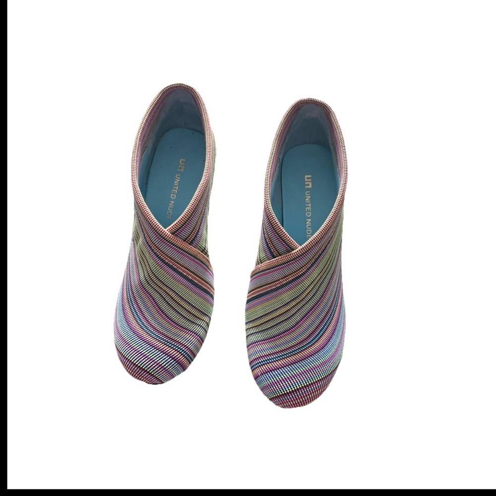 United Nude Fold Multi-Color Striped Heel Booties | Women’s 37 L-23
